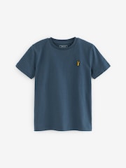 Blue Short Sleeve Stag Embroidered T-Shirts 4 Pack (3-16yrs) - Image 6 of 6