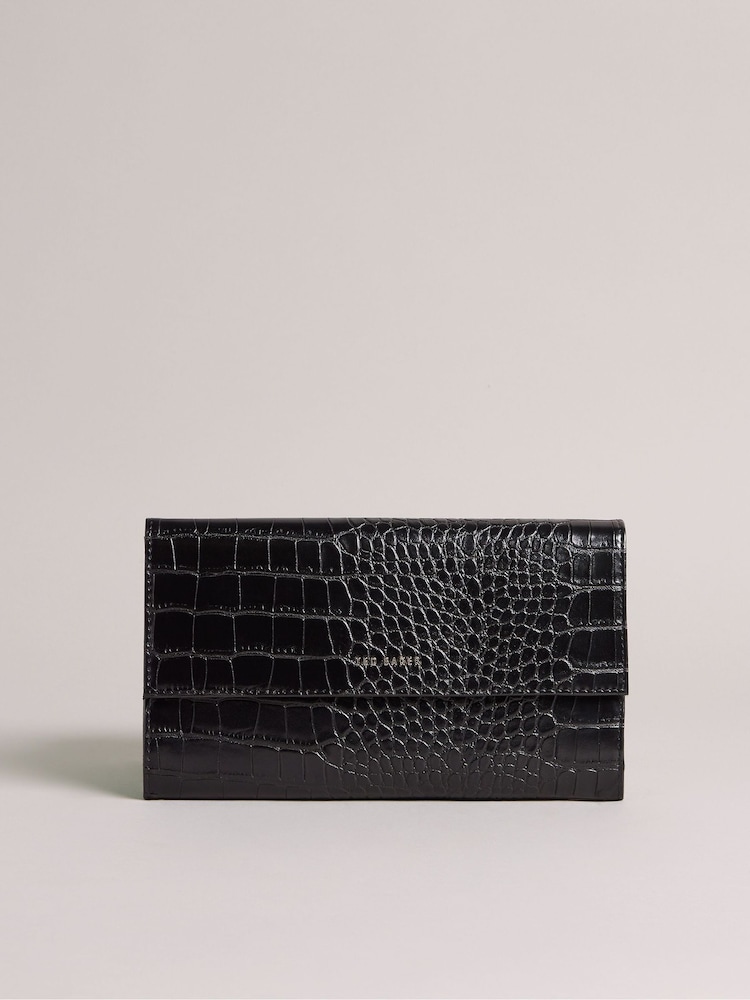 Ted Baker Black Travelz Passport Holder Travel Wallet - Image 1 of 4