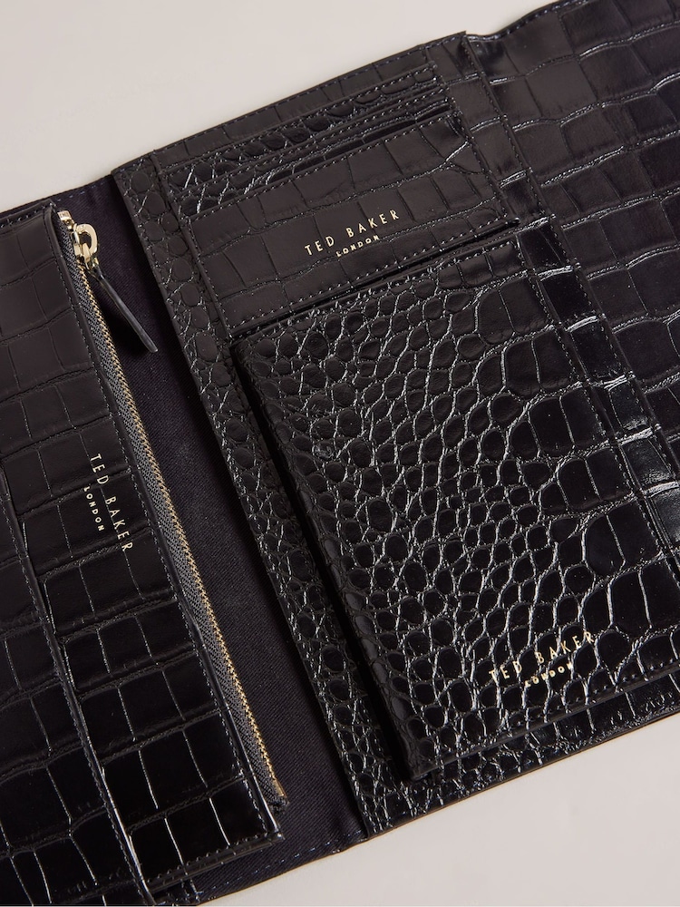 Ted Baker Black Travelz Passport Holder Travel Wallet - Image 4 of 4