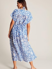 Joules Brooke Blue Dropped Shoulder Beach Dress - Image 2 of 7