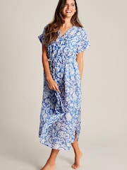 Joules Brooke Blue Dropped Shoulder Beach Dress - Image 3 of 7