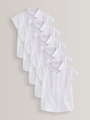 White 5 Pack Short Sleeve Fitted School Shirts (3-17yrs) - Image 1 of 4