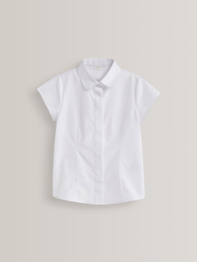 White 5 Pack Short Sleeve Fitted School Shirts (3-17yrs) - Image 2 of 4