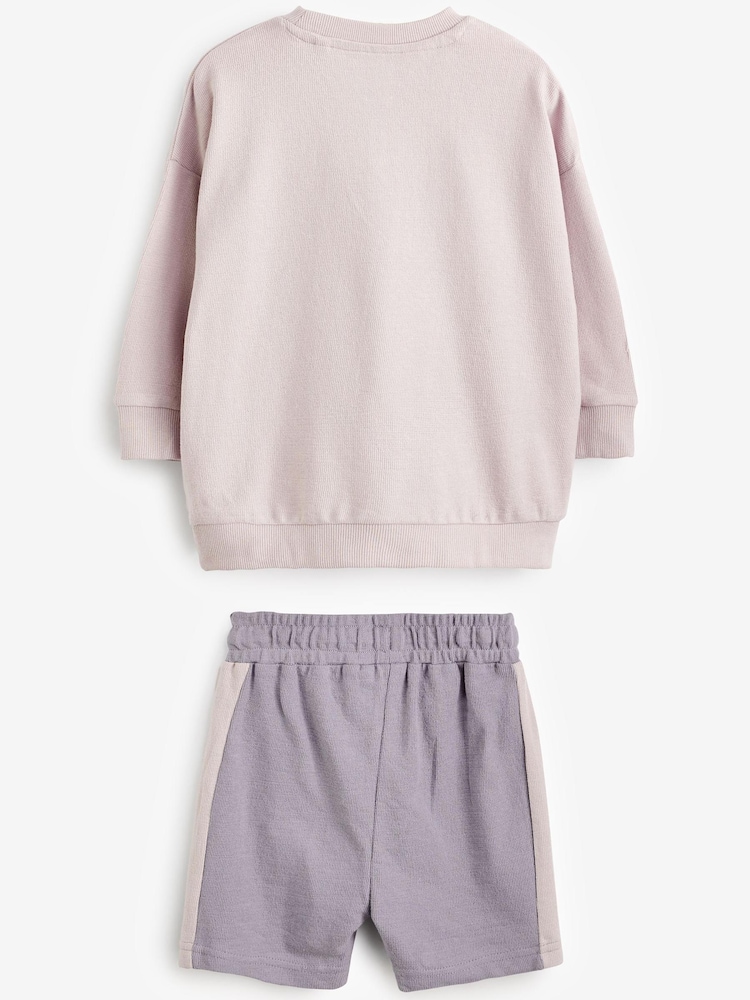 Lilac Purple Long Sleeve Top and Shorts Set (3mths-7yrs) - Image 6 of 6