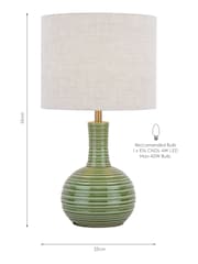 Laura Ashley Green Padley Table Lamp - Image 4 of 4