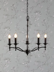 Laura Ashley Black Ludchurch 5 Light Chandelier - Image 1 of 6