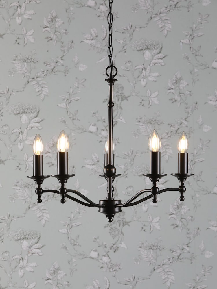 Laura Ashley Black Ludchurch 5 Light Chandelier - Image 1 of 6 Laura Ashley Black Ludchurch 5 Light Chandelier - Image 1 of 6