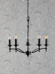 Laura Ashley Black Ludchurch 5 Light Chandelier - Image 2 of 6