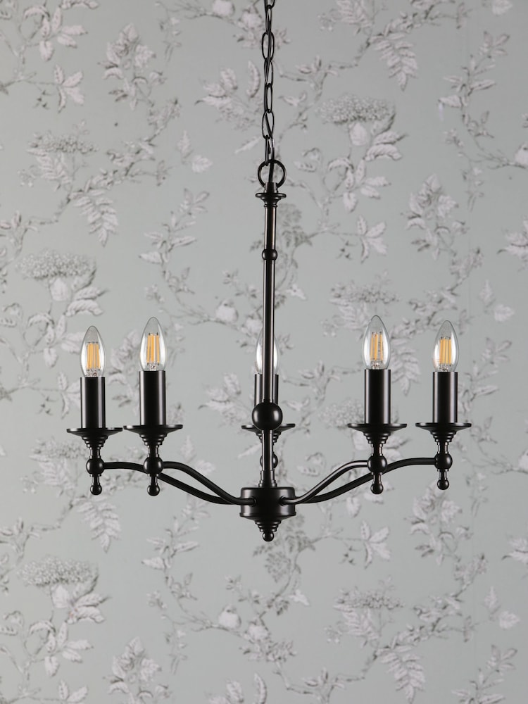 Laura Ashley Black Ludchurch 5 Light Chandelier - Image 2 of 6