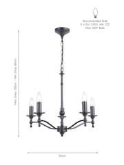 Laura Ashley Black Ludchurch 5 Light Chandelier - Image 6 of 6