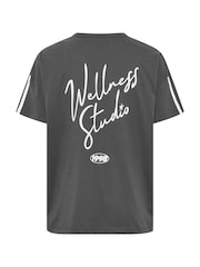 Yours Curve Grey Wellness Studio Active T-Shirt - Image 6 of 7