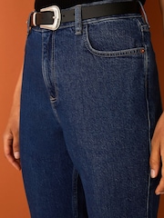 F&F Blue Belted Mom Jeans - Image 4 of 5