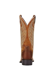 Ariat Brown Round Up Wide Square Toe Western Boots - Image 3 of 4