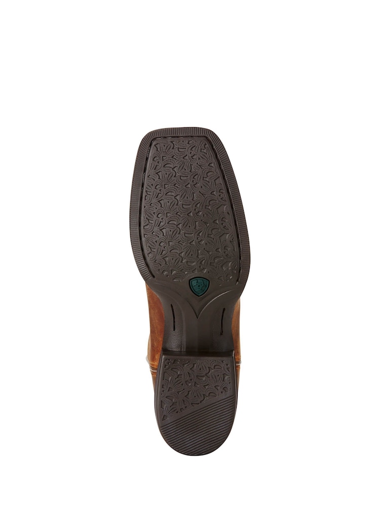 Ariat Brown Round Up Wide Square Toe Western Boots - Image 4 of 4