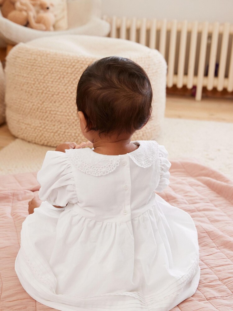 White Woven Collared Prom Dress (0mths-2yrs) - Image 2 of 5