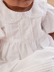 White Woven Collared Prom Dress (0mths-2yrs) - Image 3 of 5