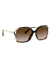 Coach Brown L1116 Round Sunglasses - Image 1 of 12