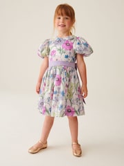 Laura Ashley Multi Floral Girls Pointon Fields Taffeta Floral Prom Dress - Image 1 of 12