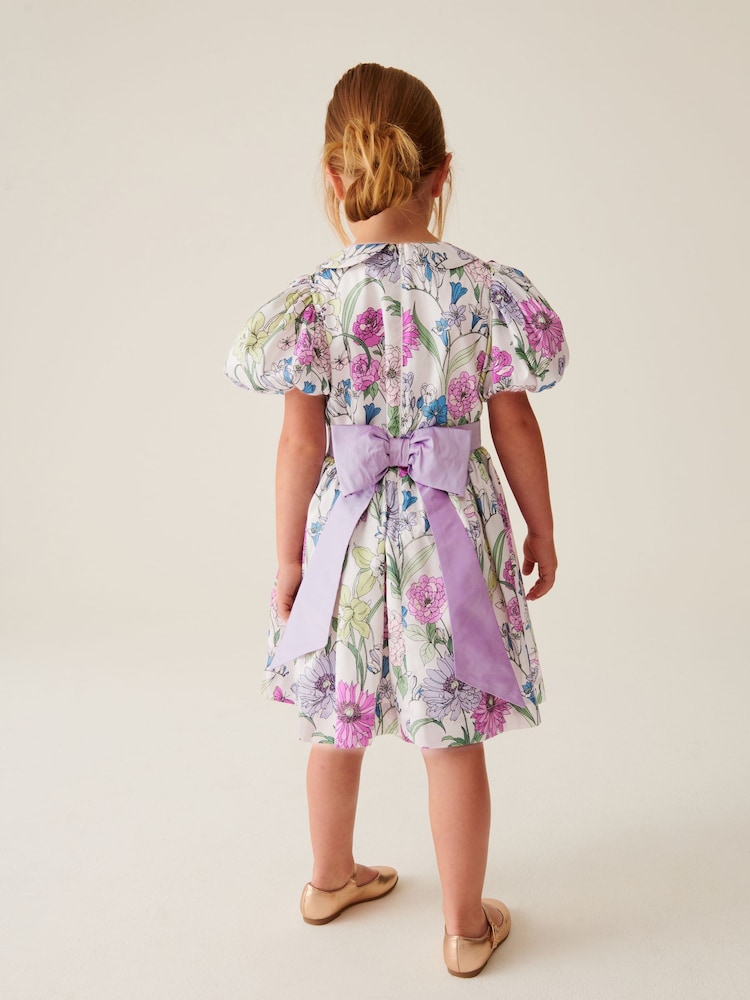 Laura Ashley Multi Floral Girls Pointon Fields Taffeta Floral Prom Dress - Image 2 of 12