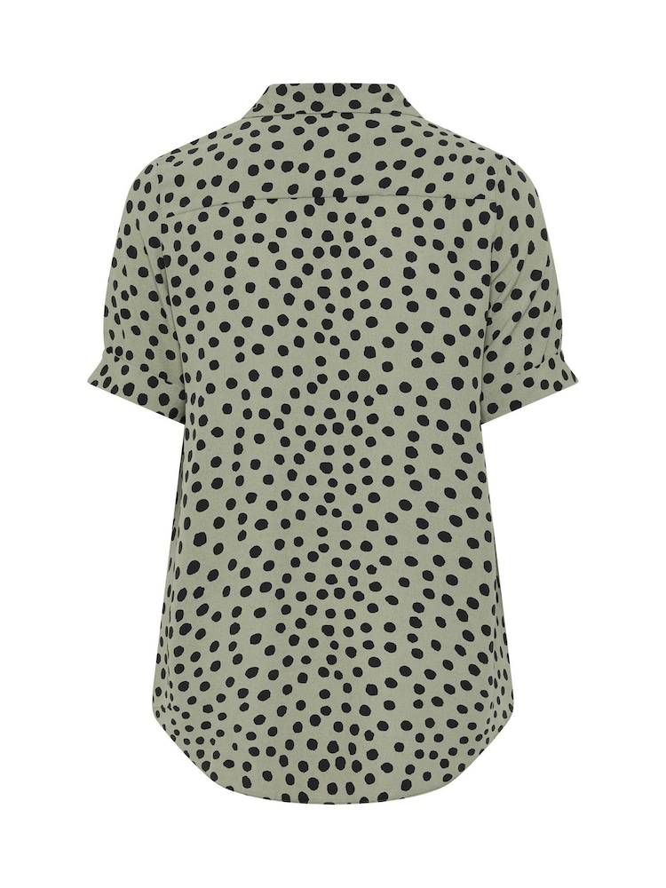 Yours Curve Green Overhead Half Placket Shirt - Image 6 of 6