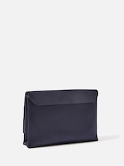 Accessorize Blue Satin Fold Over Clutch Bag - Image 2 of 3