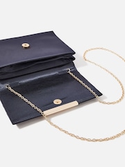 Accessorize Blue Satin Fold Over Clutch Bag - Image 3 of 3