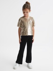 Reiss Silver Elsie Senior Sequin T-Shirt Blouse - Image 1 of 7