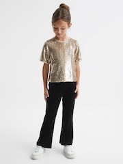 Reiss Silver Elsie Junior Sequin T-Shirt Blouse - Image 3 of 7