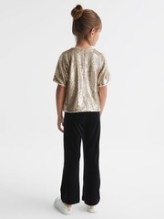 Reiss Silver Elsie Junior Sequin T-Shirt Blouse - Image 5 of 7