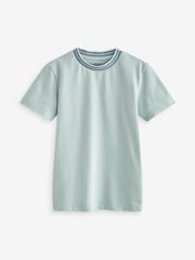 Mint Green Smart Neck Tipped T-Shirt (3-16yrs) - Image 1 of 2