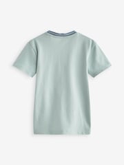 Mint Green Smart Neck Tipped T-Shirt (3-16yrs) - Image 2 of 2