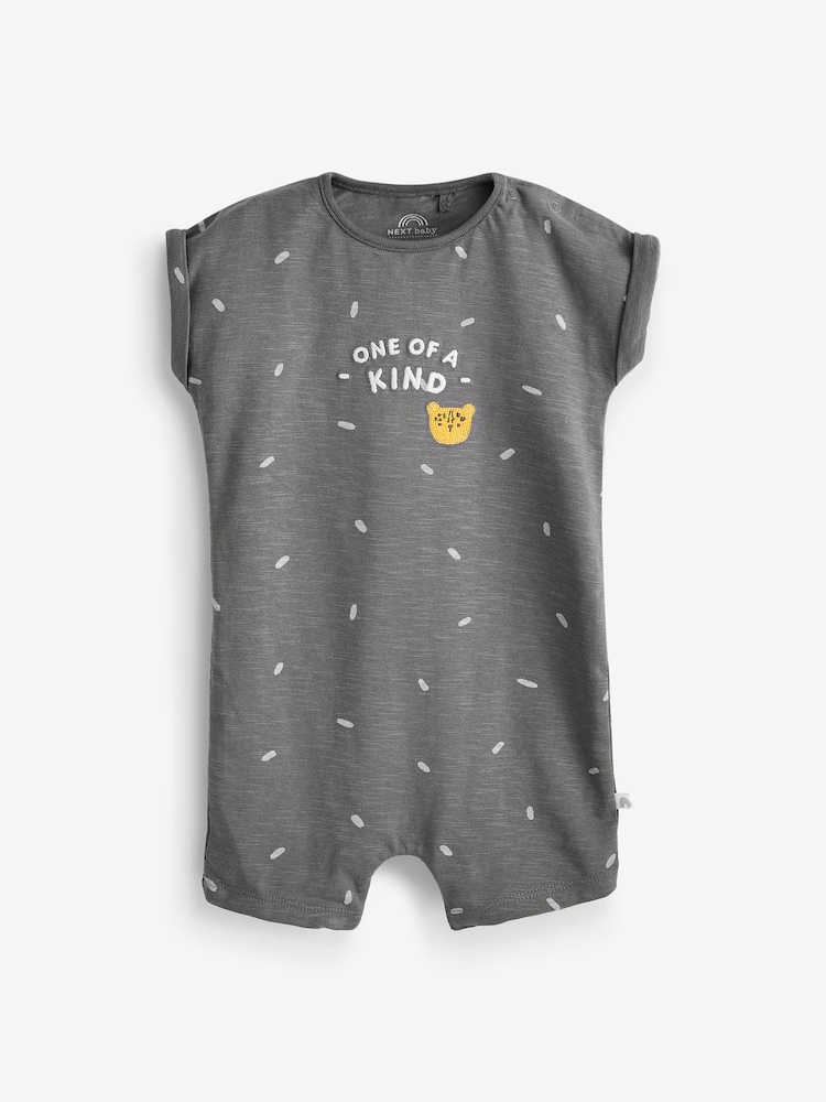 Monochrome Safari Baby Romper 3 Pack (0mths-3yrs) - Image 1 of 5