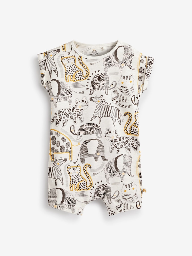 Monochrome Safari Baby Romper 3 Pack (0mths-3yrs) - Image 3 of 5
