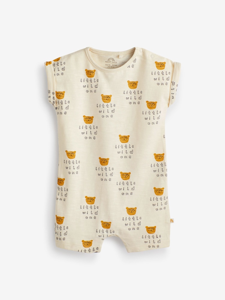 Monochrome Safari Baby Romper 3 Pack (0mths-3yrs) - Image 4 of 5