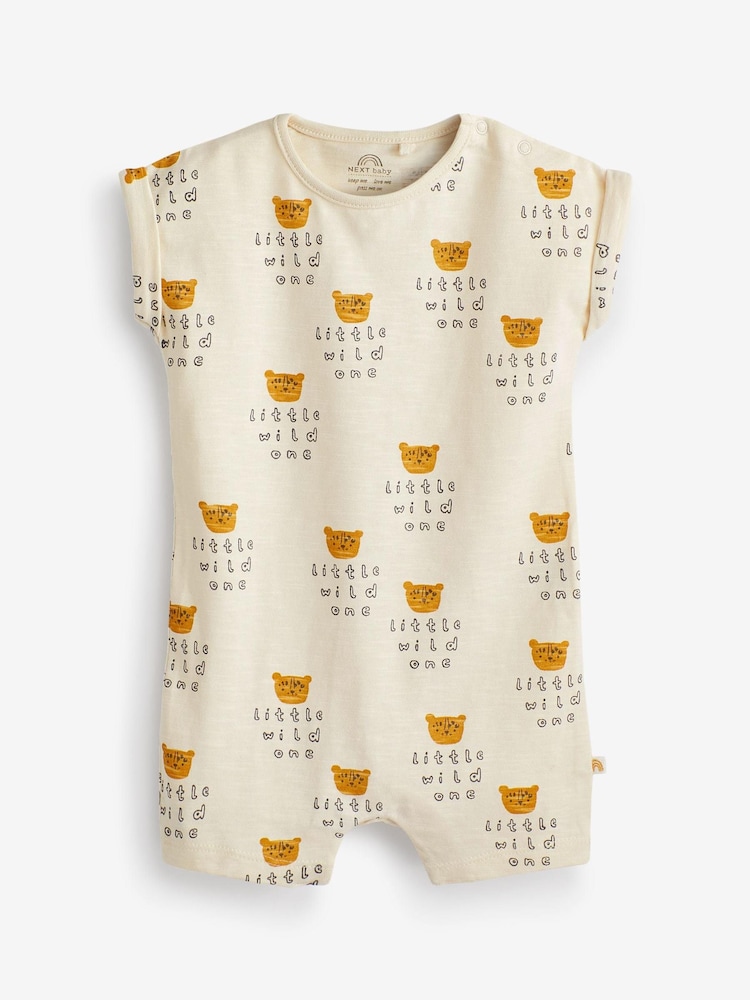Monochrome Safari Baby Romper 3 Pack (0mths-3yrs) - Image 5 of 5