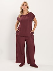 Yours Curve Red Co-Ord Seam Detail Top - Image 2 of 6