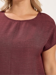 Yours Curve Red Co-Ord Seam Detail Top - Image 4 of 6
