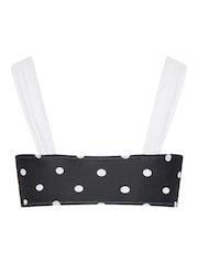 Yours Curve Black Polka Dot Bikini Top - Image 6 of 6
