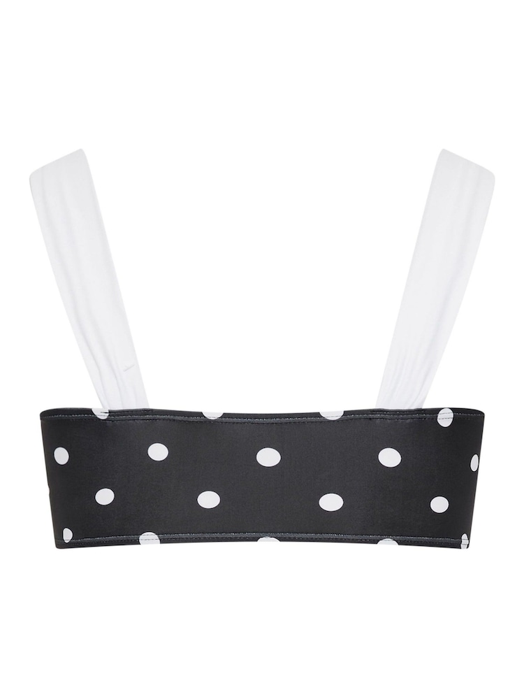 Yours Curve Black Polka Dot Bikini Top - Image 6 of 6 Yours Curve Black Polka Dot Bikini Top - Image 6 of 6