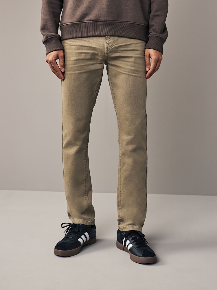 Tan Brown Slim Fit Coloured Stretch Jeans - Image 1 of 10