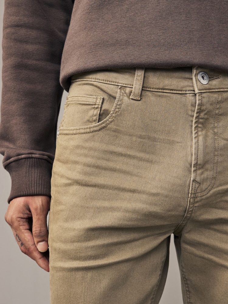 Tan Brown Slim Fit Coloured Stretch Jeans - Image 5 of 10