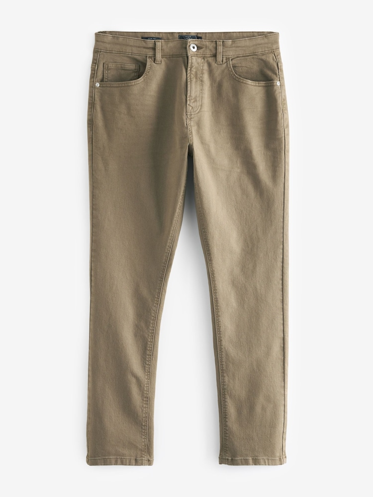 Tan Brown Slim Fit Coloured Stretch Jeans - Image 6 of 10