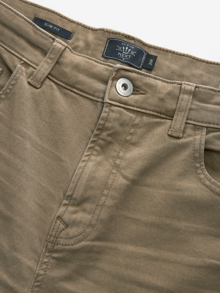 Tan Brown Slim Fit Coloured Stretch Jeans - Image 9 of 10