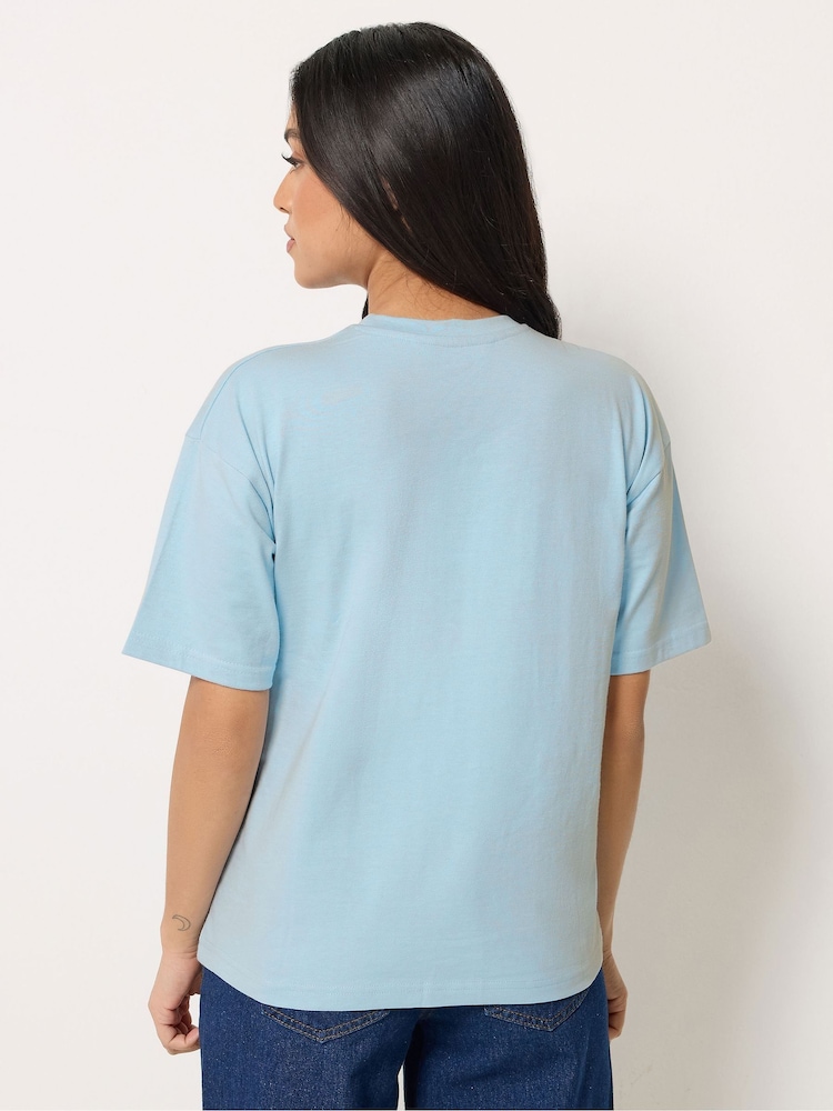 PixieGirl Petite Blue Puff Paisley Short Sleeve T-Shirt - Image 2 of 5 PixieGirl Petite Blue Puff Paisley Short Sleeve T-Shirt - Image 2 of 5