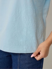 PixieGirl Petite Blue Puff Paisley Short Sleeve T-Shirt - Image 3 of 5