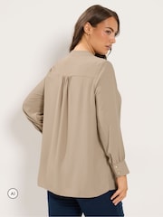 Yours Curve Yellow Half Placket Blouse - Image 3 of 6