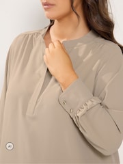 Yours Curve Yellow Half Placket Blouse - Image 4 of 6