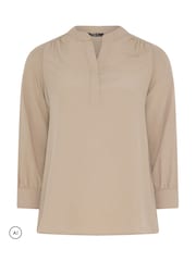 Yours Curve Yellow Half Placket Blouse - Image 5 of 6