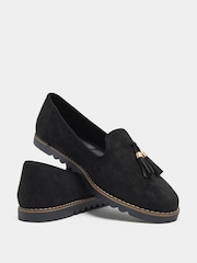 Yours Curve Black Extra Wide Fit Tassel Slipper Loafers - Image 4 of 4