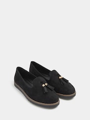 Yours Curve Black Wide Fit Tassel Slipper Loafers - Image 3 of 5